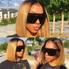 Short Ombre Wig, Straight Human Hair, Lace Wig for Women, Remy Hair, OT30, 13 x 5 x 1#14 inch#150% view 3
