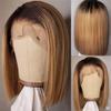 Straight Bob Lace-Front Wig, Brazilian Remy Human Hair, Ombre, 8-Inch, 180D view 4