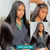 Glueless Straight Human Hair Lace Front Wig, 26 in, 180% Density view 3