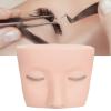 Eyelash Mannequin Head with Eyelids, Soft-Touch Rubber, for Eyelash Extension Training (Yellow/White Skin Tone) view 3