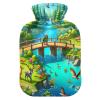 Hot Water Bottles with Playful Scene and Soft Cover, Hand and Foot Warmer, 2 L view 1