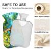 Hot Water Bottles with Playful Scene and Soft Cover, Hand and Foot Warmer, 2 L view 4