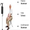 2-in-1 Lightweight Walking Cane and Folding Stool with Adjustable Seat for Men view 3