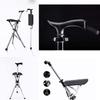 2-in-1 Lightweight Walking Cane and Folding Stool with Adjustable Seat for Men view 4