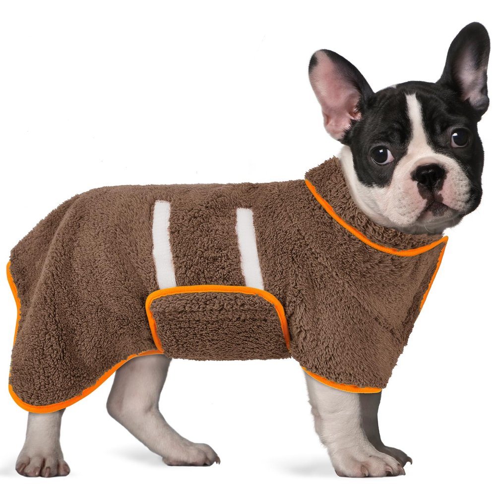Bienbee Dog Bathrobe, Quick-Drying, Brown, Size M