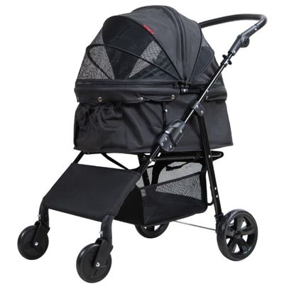 Foldable Cat and Dog Stroller with 4 Wheels for Small and Medium Pets