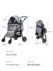 Foldable Cat and Dog Stroller with 4 Wheels for Small and Medium Pets view 2