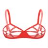 Kaerm Women's Open-Bust Balconette Harness Bra with Rhinestones, Red, 3XL view 1
