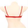 Kaerm Women's Open-Bust Balconette Harness Bra with Rhinestones, Red, 3XL view 3