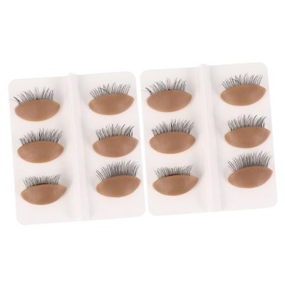 HAPINARY 6 Pairs Reusable Silicone Replacement Eyelids for Makeup and Eyelash Extension Practice