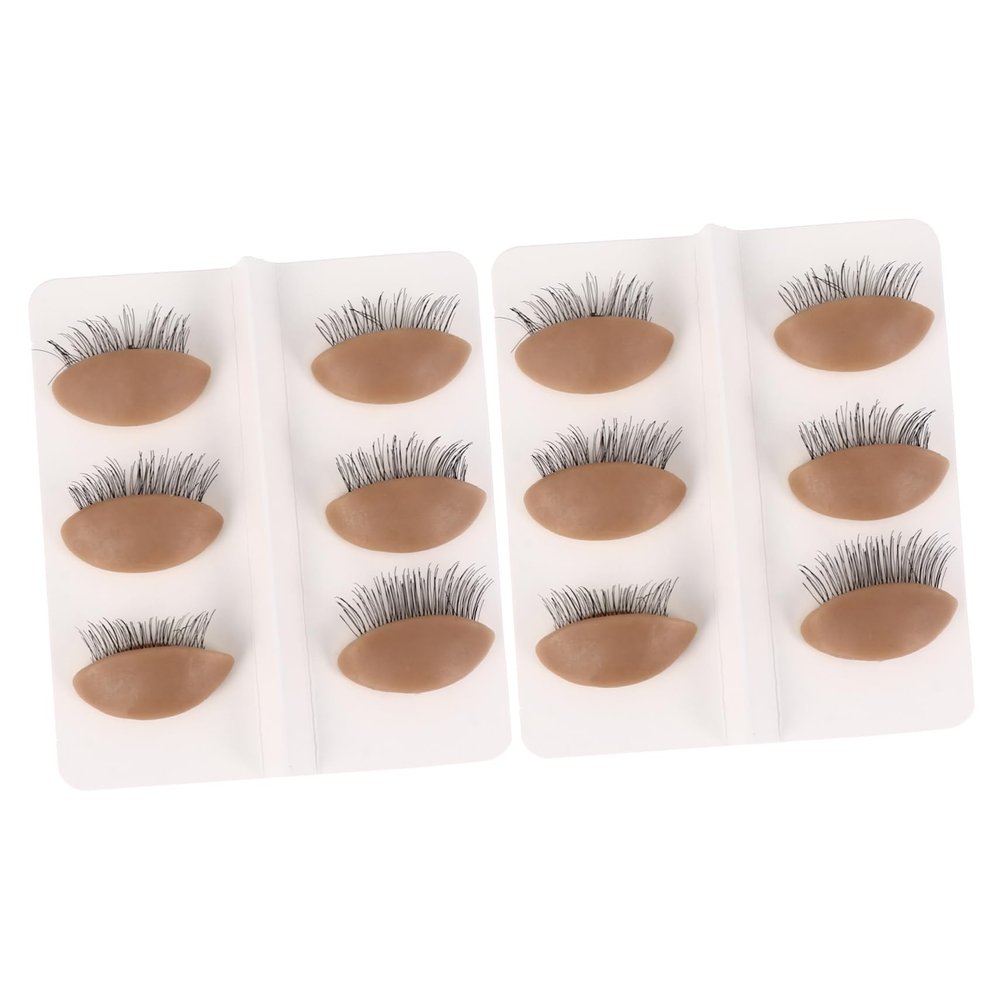 HAPINARY 6 Pairs Reusable Silicone Replacement Eyelids for Makeup and Eyelash Extension Practice