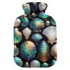 Hot Water Bottle with Mermaid-Scale Velvet Cover, Foot Warmer, 2 L view 1
