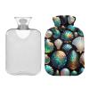 Hot Water Bottle with Mermaid-Scale Velvet Cover, Foot Warmer, 2 L view 2
