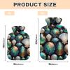 Hot Water Bottle with Mermaid-Scale Velvet Cover, Foot Warmer, 2 L view 3