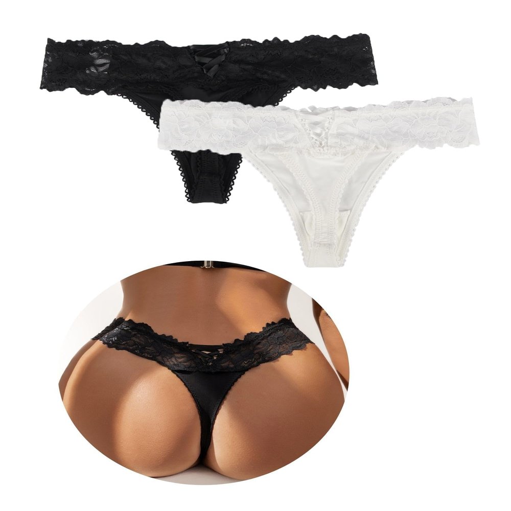 Comeondear Women's Lace Thong Underwear, XL-XXL