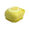 Domarex Silicone Brush for Dogs and Cats with Shampoo Dispenser, Soft Cleaning and Massage for Daily Bathing Care - Yellow view 2