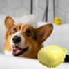 Domarex Silicone Brush for Dogs and Cats with Shampoo Dispenser, Soft Cleaning and Massage for Daily Bathing Care - Yellow view 3