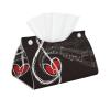 Tissue Box Cover with Red Heart Design, PVC Leather, Stylish Cover for Home, Car, Hotel, and Office view 1
