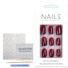 WeddHuis 24-Piece Press-On Fake Nails, Acrylic Gel Glue-On Nails, Short Oval/Almond, Reddish Brown view 1