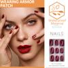 WeddHuis 24-Piece Press-On Fake Nails, Acrylic Gel Glue-On Nails, Short Oval/Almond, Reddish Brown view 3