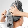 QAUUCP Hair Towel Turban with Elastic Band, Gray view 2