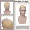 Blonde Human-Hair PU Frontal Hairpiece, #613, 2 × 16 cm view 2