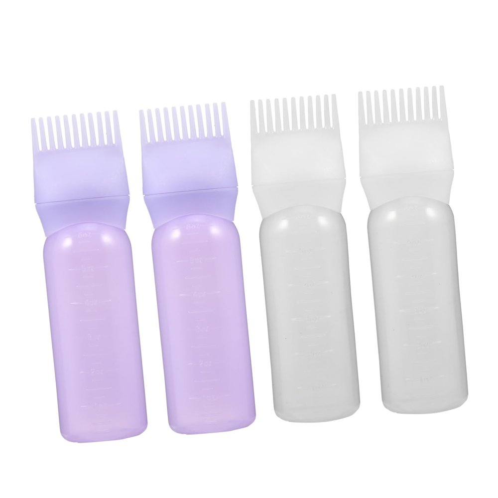 PLAFOPE Hair Dye Applicator Bottles, 4-Pack, with Comb and Scale