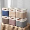 Anevous Fabric Storage Basket with Handles, 28 x 28 x 28 cm, Gray view 4