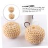 Sisal Sponge Balls, 5-Pack, Oval, Yellow, for Bathing view 3