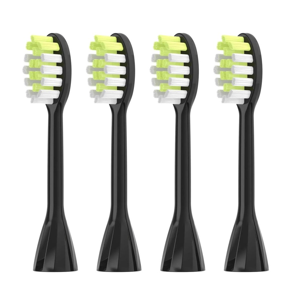WENH 4-Pack Replacement Toothbrush Heads, Compatible with HY1100, HY1200, BH1022 (Black)