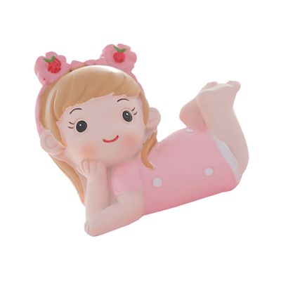 ULDIGI Pink Resin Girl Birthday Cake Topper