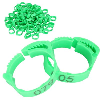 Quail Leg Bands, Baby Chick Leg Bands, Chicken Identification Bands, Clip-On, Round Plastic Identification Loop Bands, 100 Pieces, Numbered