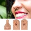 Silicone Piercing Practice Model, Soft Flexible Nose and Ear Models, Medium Skin Tone view 3
