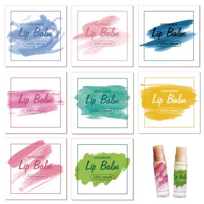 CRASPIRE 80-Piece Lip Balm Sticker Labels, 8 Watercolor Graffiti Designs