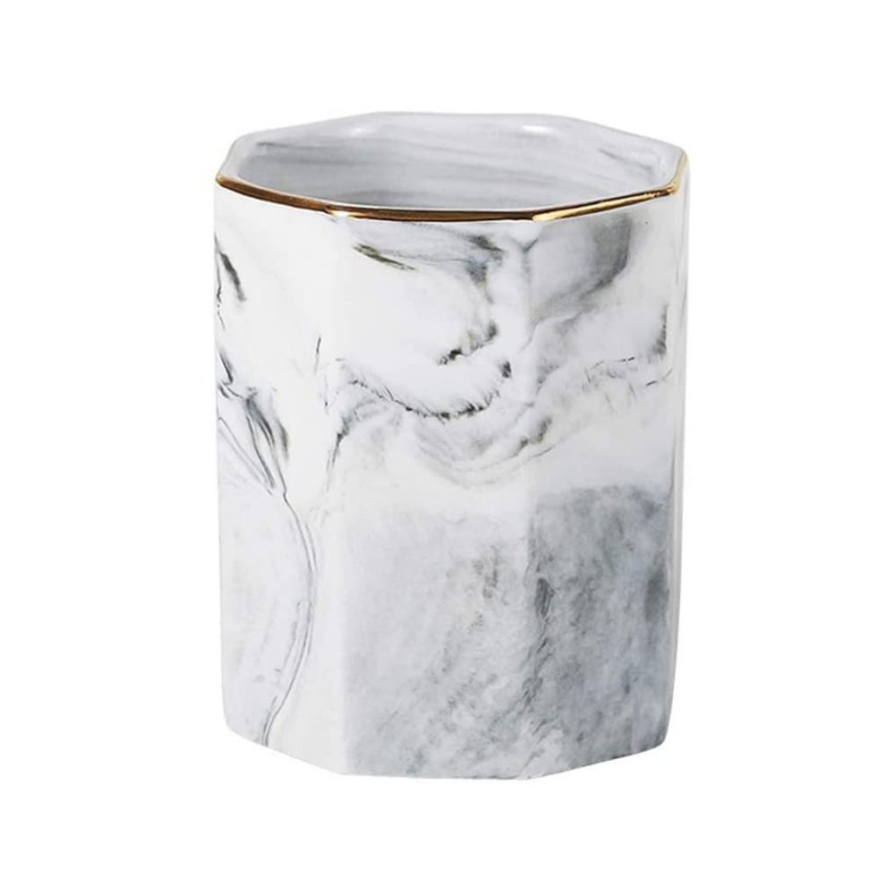 Jorzer Ceramic Marble Makeup Brush and Pen Holder