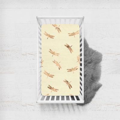 Odot Fitted Sheet for Crib or Stroller Mattress, Dragonfly, 140 x 70 cm