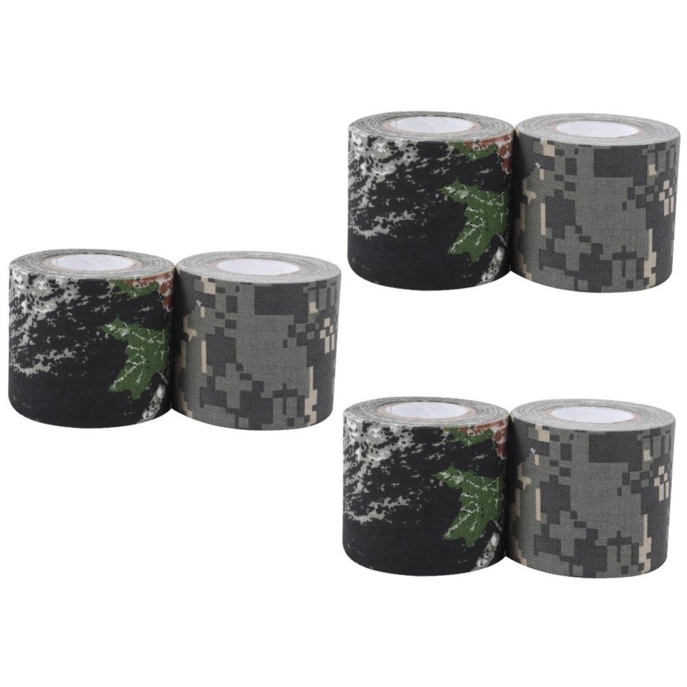 KOMBIUDA 6-Piece Camouflage Self-Adhering Cohesive Tape, Water-Resistant and Lightweight