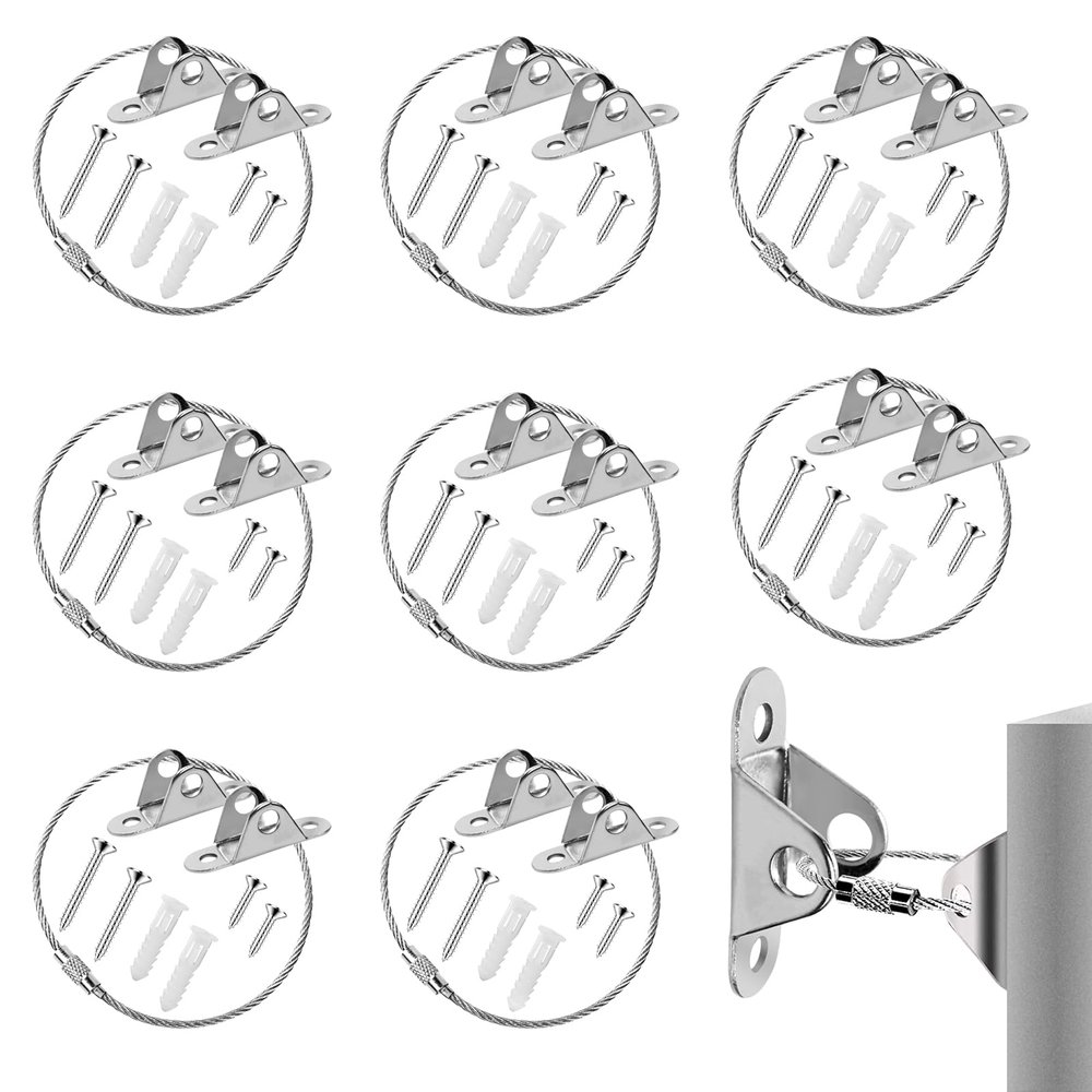 8-Pack Furniture Anti-Tip Straps, Metal Cabinet-to-Wall Anchors, Child Safety Kit