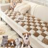 HDMOZUYT 2024 New FunnyFuzzy Cream-Colored Large Plaid Square Pet Mat, Bed & Couch Cover — 1#: 60 × 60 cm; 4#: 60 × 160 cm view 1