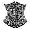 GMDNS Women's Shaping Bodysuit Corset, Satin Gothic Bustier Top, Waist-Slimming, Skull 7341, Size S view 1