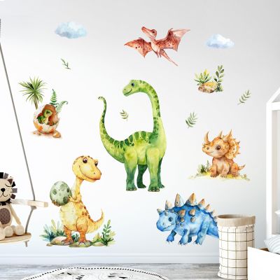 Tanlaby Dinosaur Watercolor Jungle Animal Wall Stickers