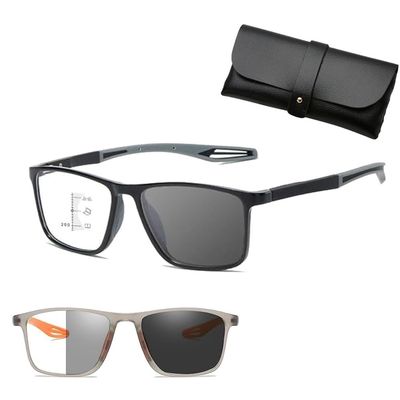 Sports Tr Square-Frame Reading Glasses, Ultra-Light, Blue-Light Blocking, Gray, 3.5x