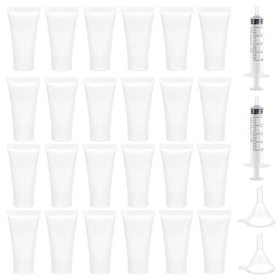 BENECREAT 30-Pack 15 mL Empty Squeeze Tubes with Funnels and Needleless Syringes