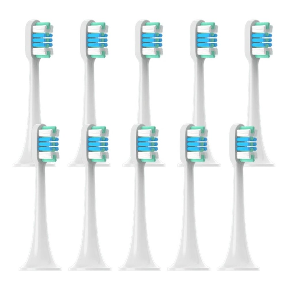 WENH Vacuum Replacement for X700 Toothbrush, Soft White Brush Heads, 10 Count (10 pcs, White/Blue)