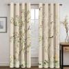 HNYDM Blackout Curtains with Bird and Flower Design, Traditional Chinese Style, 2 Panels, 132 x 214 cm Each view 1