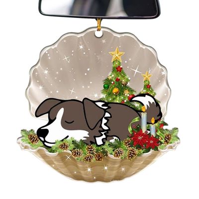 Pet Christmas Ornament, Dog Acrylic Shell Pendant for Garland