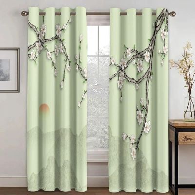HNYDM Bird and Floral Blackout Curtains, 2 Panels, 117 x 167 cm