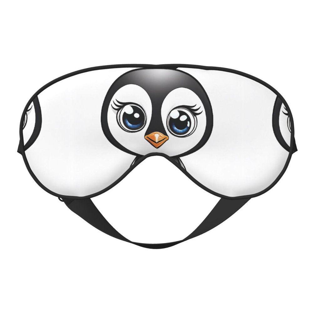 I Love Penguins Sleep Mask with Adjustable Strap, Silk Eye Mask for Blocking Light, Sleep, Travel, Relaxation, Naps and Meditation