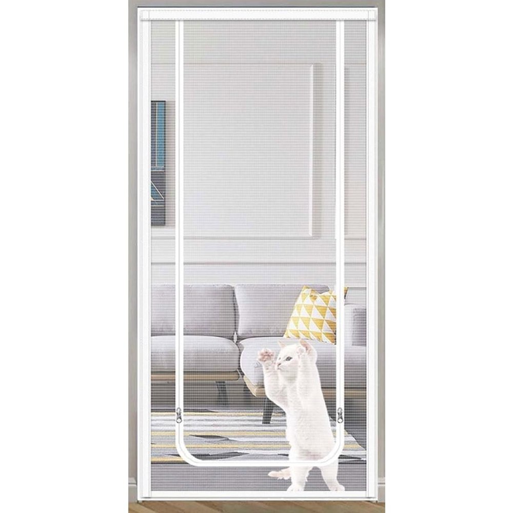 DTREEL Cat Mesh Gate, Thickened Pet Safety Barrier, Cat-Resistant Mesh Door, 85 x 200 cm, B