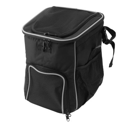 Water-Resistant, Breathable Removable Dog Carrier Bicycle Basket for Outdoor Travel (Black)